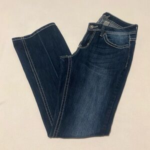 ND Weekend Dark Wash Bootcut Embroidered Blue Denim Jeans